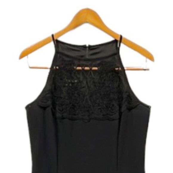 Vintage Y2K 90s Scott McClintock Sleeveless‎ Long Formal Maxi Dress 12 Black - Picture 2 of 7